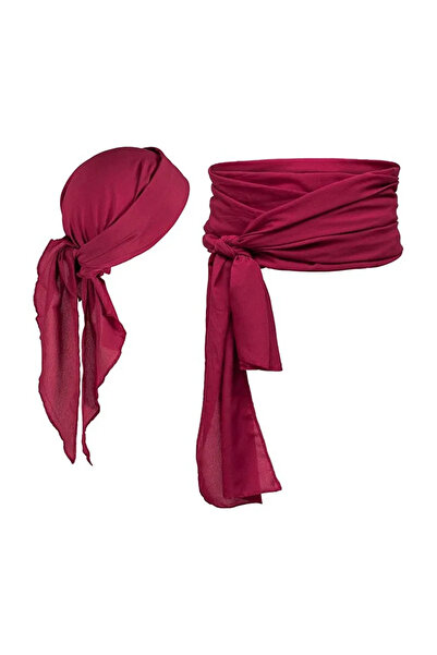 Choice Burgundy 2pcs Pirate dress up headscarf belt set Halloween atmosphere ...