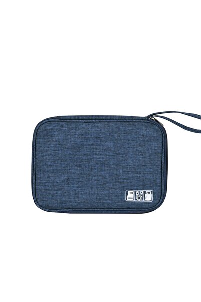 Choice1 Navy blue Portable Phone Cable Storage Bag Electronic Accessory Organ...