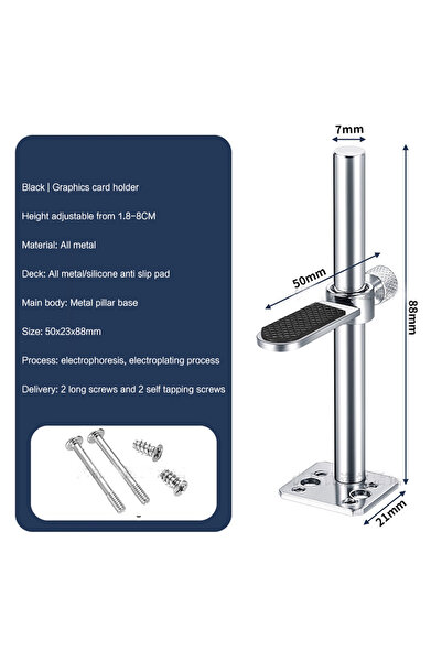 Choice Silver Aluminum Graphics Card Bracket for Tempered Glass PC Gamer Case...