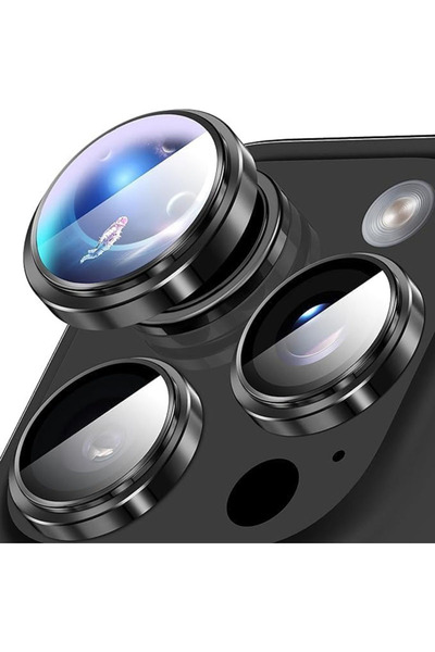 Choice زجاج مقوى أسود لهاتف iPhone 16 Pro، مصنوع من سبائك الألومنيوم، لحماية ...