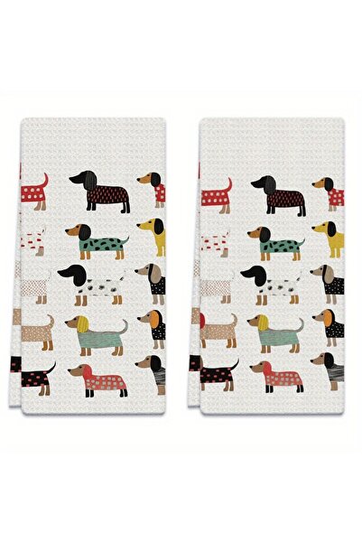 Choice 2pcs MULTI 2Pcs, Dachshund Kitchen Towels, 40Cm*60Cm Towel Set, Super ...