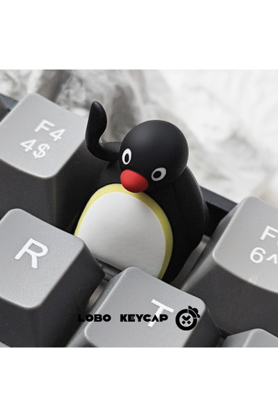 Choice wave Kawaii Penguin Personality Keycap Single Cute Resin Creative Mech...