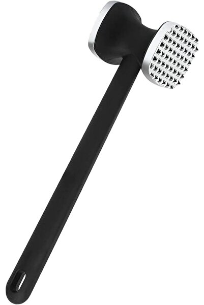 Arabest مطرقة لحم فضية مزدوجة الجوانب، بمقبض مريح، لتطرية شرائح اللحم البقري ...