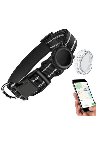 Choice طوق كلاب مقاوم للماء مع حامل بطاقة تعريف إلكترونية (AirTag) مقاس صغير ...