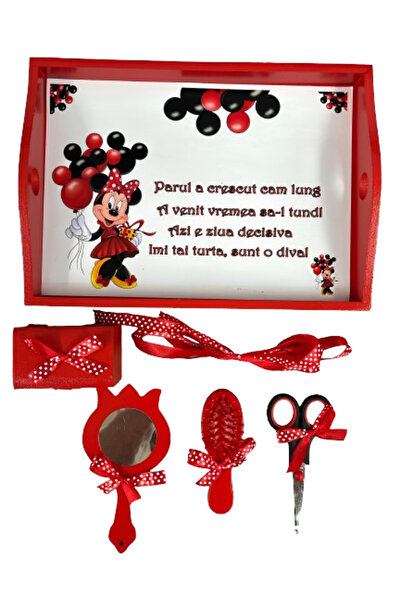 Inovius 6 Piece Cake Tray - Minnie Mouse with Red Tray - TPT48