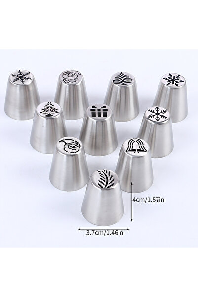 Choice J230901 مجموعة رؤوس تزيين روسية مكونة من 10 قطع، أدوات تزيين كعكة عيد ...