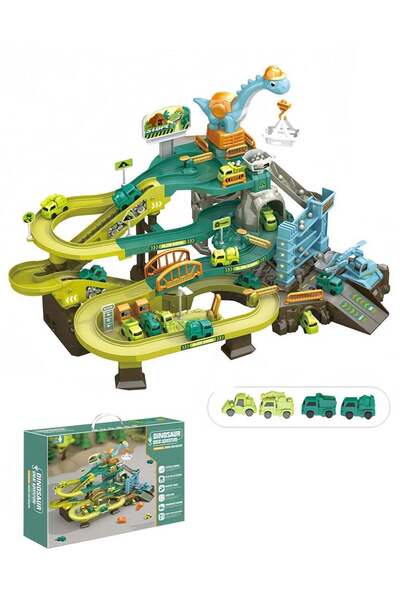 Ma Baby مجموعة مسار منحدر السيارات للأطفال، مع 4 سيارات صغيرة، سيارة لعب هندس...