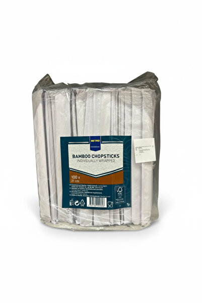 Metro Chef 100 adet kore çin bambu chopsticks yemek çubuğu