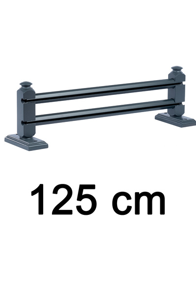 Perdejim Antrasit 125 cm Çetray Çift Raylı Rustik Perde Askısı S Pile ve Korn...