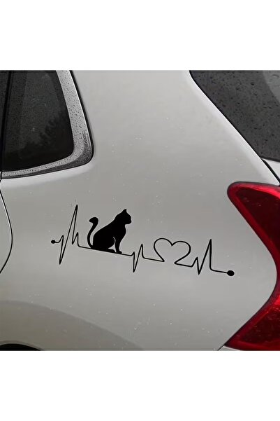 ÖZGÜL REKLAM Kedi elektrokardiyogramı sticker Araba sticker / Motor Sticker /...