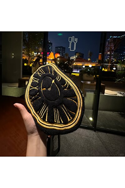 Choice منشفة يد من الصوف المرجاني مطرزة باللونين الأبيض والأسود، قطعة واحدة، ...