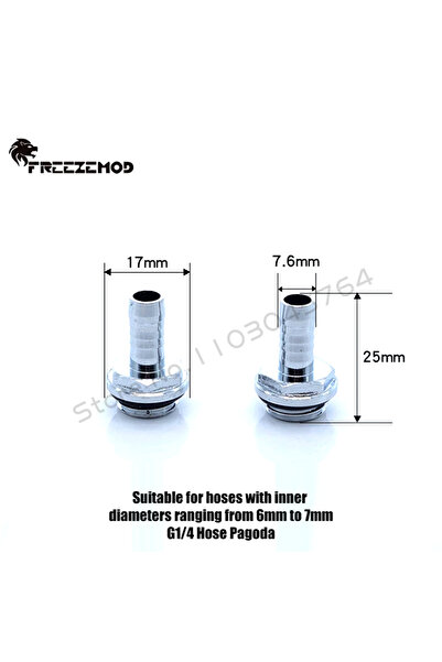 Choice1 وصلة تبريد مائي للكمبيوتر من FREEZEMOD بقطر خارجي 7.6 مم، ومحول باغود...
