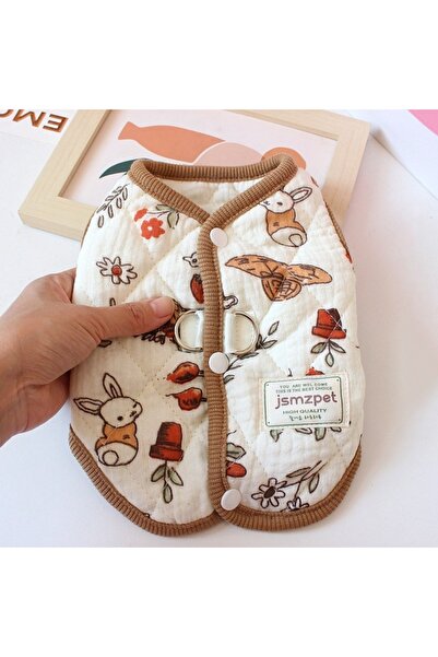 Choice ملابس أنيقة للكلاب الأليفة مطبوع رسومات أرنب لطيفة، مع جاكيت مخملي، وم...