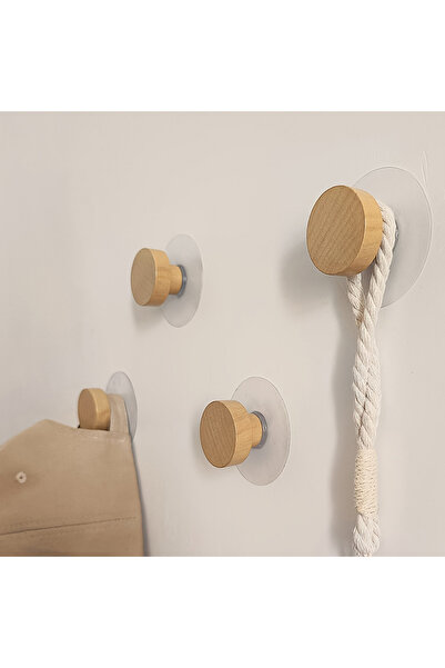 Choice خطافات خشبية لاصقة لحمل القبعات، قطعتان، تُعلق على الحائط، تُستخدم أيض...