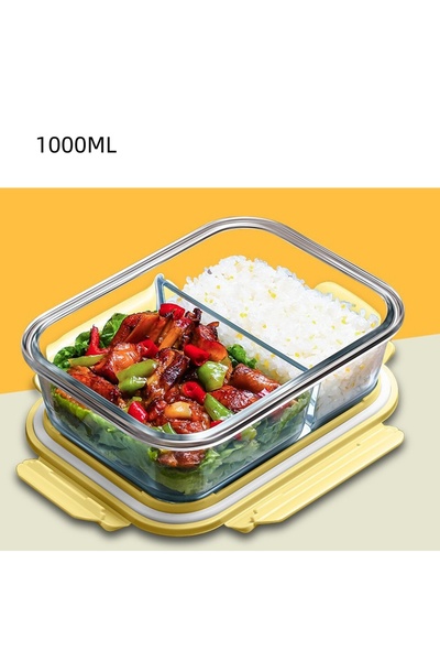 Choice علبة غداء زجاجية سعة 1000 مل، علب تخزين طعام زجاجية مع أغطية، علب تحضي...