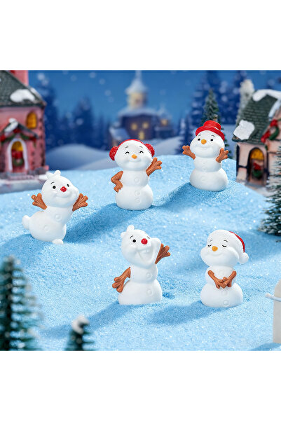 Choice 10PCS Random 5/10PCS Mini Snowman Figurines Cute Christmas Ornaments F...