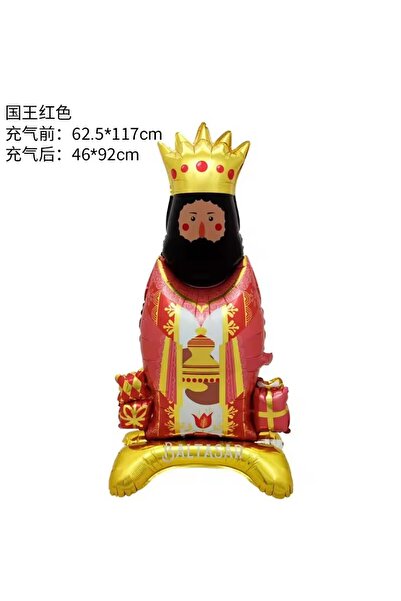 Choice as picture Emerald 1pcs Stand King Heard Balloons Cartoon King Foil Ba...