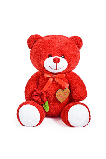 Pababo yi Ki Varsın Yazılı Elinde Gül Tutan Peluş Ayıcık – Büyük Boy Hediyeli...