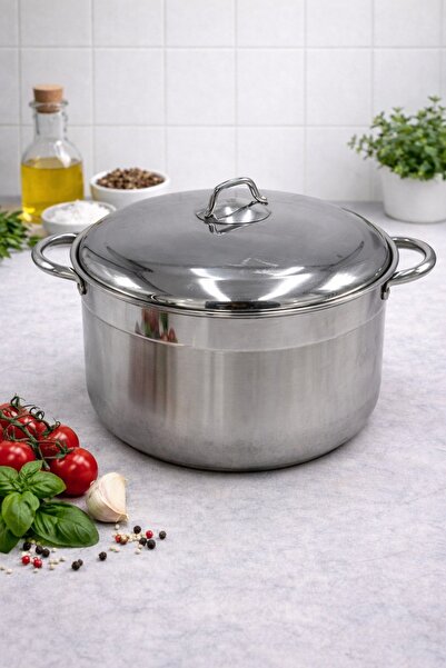 KAMPANYALI Outlet Stainless Steel Deep Pot 34×23 cm |   21 Lt Extra Large Ste...