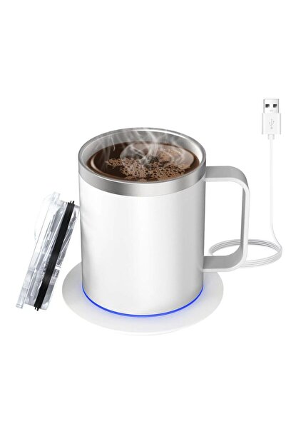Choice 350ml WHITE Self-Heating Coffee Mug - 12oz USB Electric Heated Mug Hea...