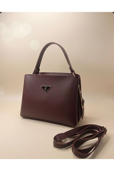 ÇANTA حقيبة كتف وحقيبة يد نسائية من سافيانو ذات ملمس خاص باللون العنابي