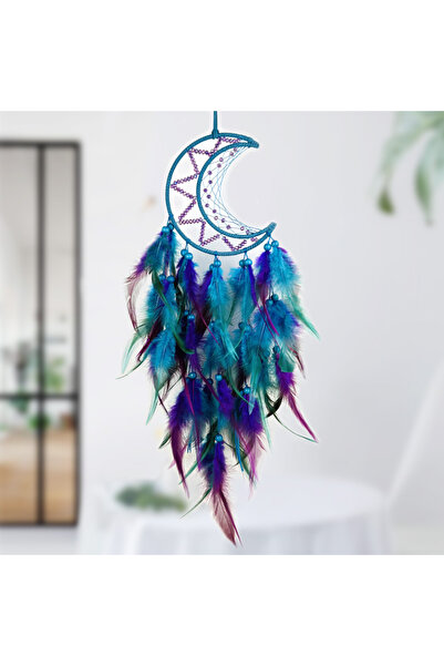 Choice1 C1 Indian Moon Dreamcatcher Wind Chimes Hand-woven Feather Room Wall ...