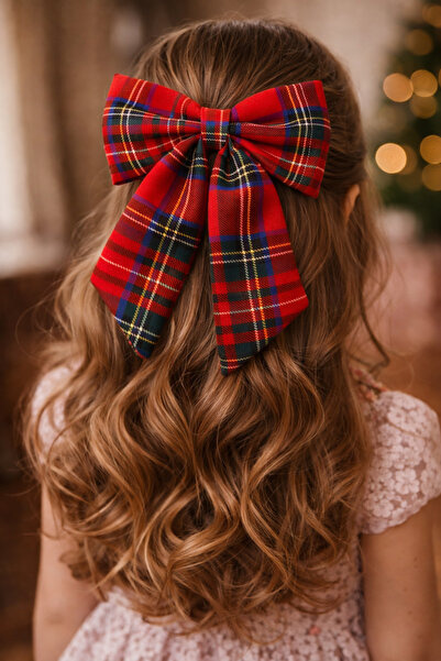 LİA CLİPS CO Girl's Plaid Bow Buckle