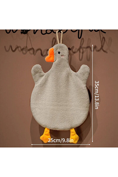 Choice 1pc Gray Hand Towels Cute Duck Hanging Towel Kitchen Bathroom Goose Ba...