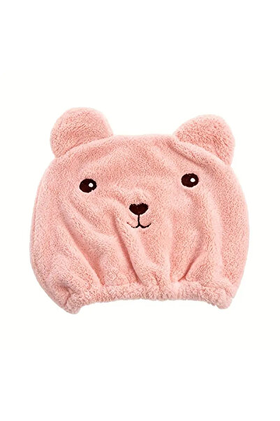 Choice Pink 1pc Super Absorbent Hair Drying Bath Towel Cap Cute Cartoon Bear ...