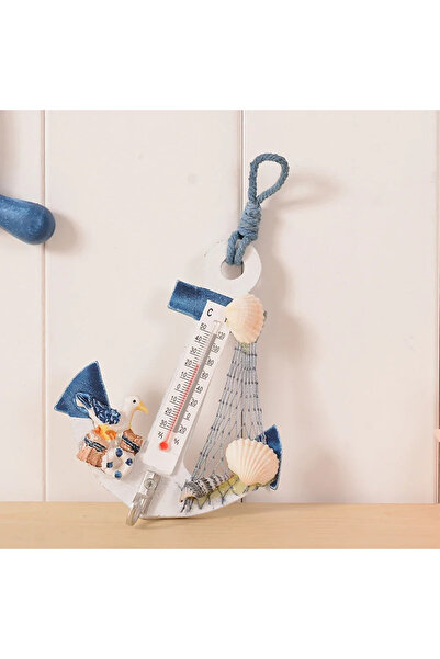 Choice blue and white 1pc-Small Thermometer L Anchor Mediterranean Style Crea...