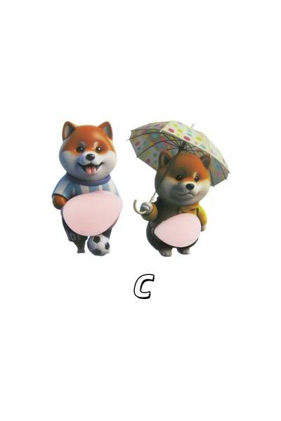 Choice3 C 1pair 3D Cute Puppy Sticker Squeezeable Shiba Inu Phone Case Decora...