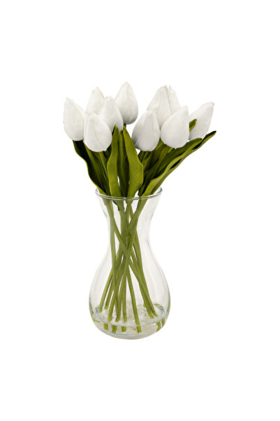 Atmosphera Hector Artificial Tulip Arrangement in Glass Vase 29cm