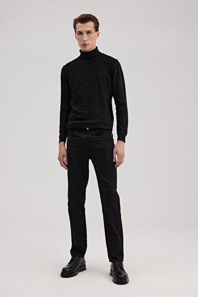 Jakamen Black Slim Fit 5-Pocket Sports Pants