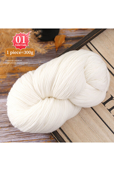 Choice 01 Ivory White 300g Alpaca Wool Yarn in Multiple Optional Colors, Used...