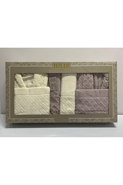 Levinda JULİE 6 Parça Lüx Aile Bornoz Seti