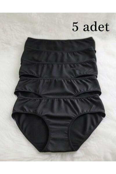 LUNARIA INTIMATES Kadın 5'li siyah slip külot takımı standart beden