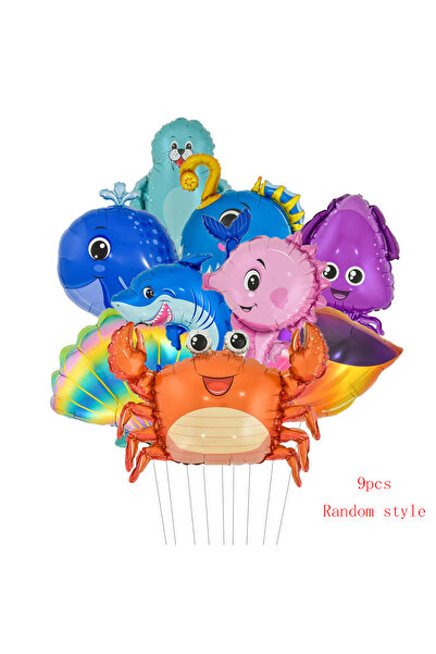 Choice مجموعة متنوعة أخرى من 9 بالونات فويل صغيرة على شكل سرطان البحر وقواقع ...