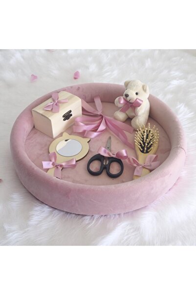Inovius Tavita Mot, Buretata din Catifea cu 7 Piese - Ursulet Roz Pudra - TPT92