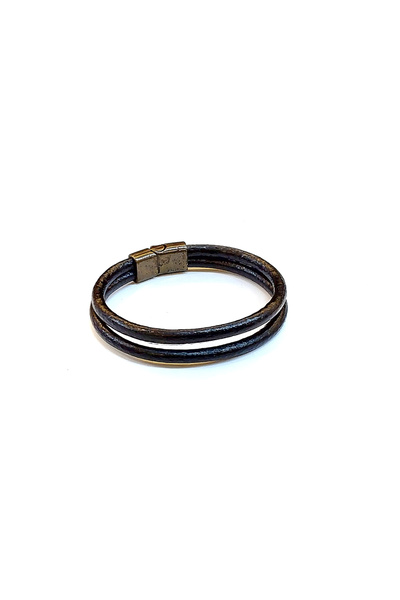 HER ŞEY NOTA www.herseynota.com Brown Line Genuine Leather Men's Bracelet – D...