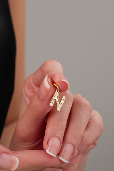 Zeynepli gold & jewelry 14 AYAR ALTIN KÜÇÜK FÜZYON N HARFİ KOLYE UCU