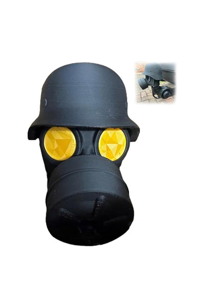 Choice3 غطاء وصلة سحب مقطورة أصفر اللون مع خوذة فولاذية وقناع غاز، غطاء كرة و...