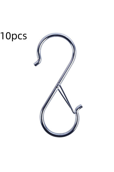 Choice 10pcs silver 10Pcs/Pack S-shaped Hook Windproof Metal Hooks No Punchin...