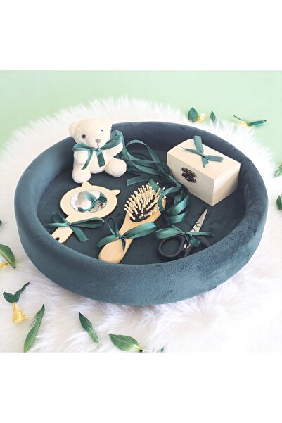 Inovius Tavita Mot, Buretata din Catifea cu 7 Piese - Ursulet Verde Smarald -...