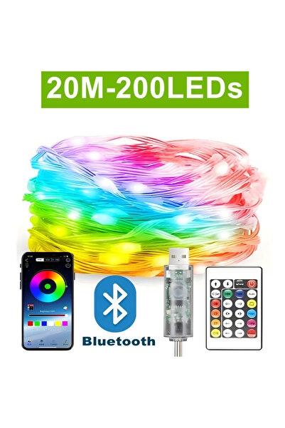 Choice سلسلة إضاءة LED بطول 20 مترًا RGB، تعمل بجهد 5-20 مترًا، مزودة بمنفذ U...