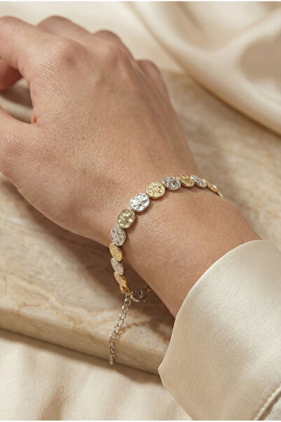 Gold And Silver Plated Crush Dorika Adjustable Bracelet