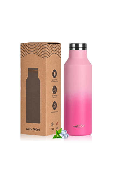 Choice 350ml Gradient Pink WATERSY 350/500ml Stainless Steel Thermal Cup Insu...