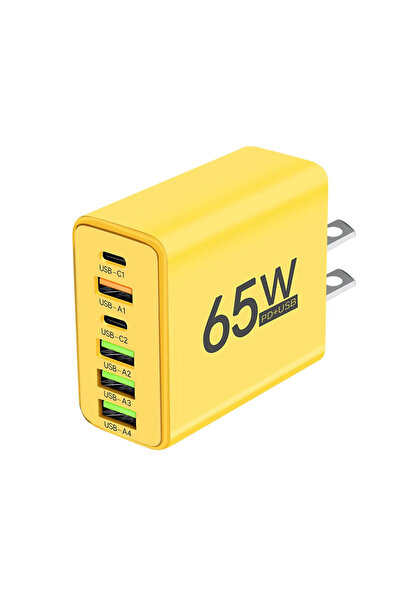 Choice US Plug Yellow 65W USB Charger Fast Charging Adapter for P70 iPhone Tr...