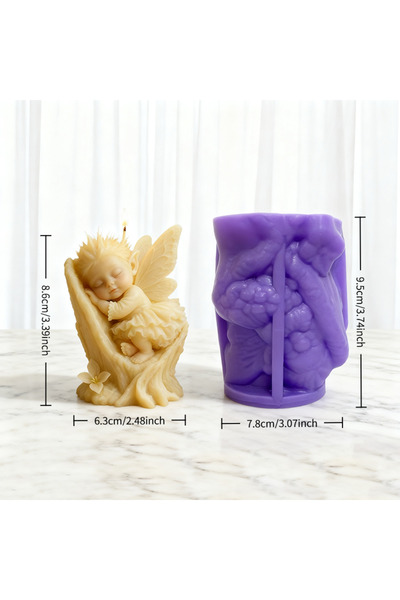 Choice Sleeping Baby Fairytale-style elf baby candle mold, adorable details, ...