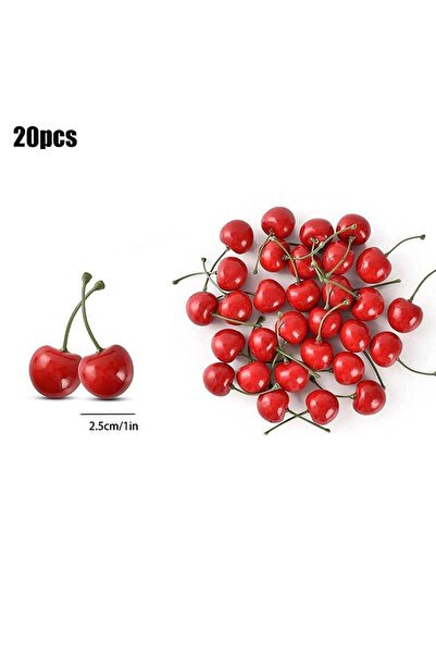 Choice L 20pcs 20Pcs Artificial Cherry Fake Fruit Model Cake Ornament Christm...