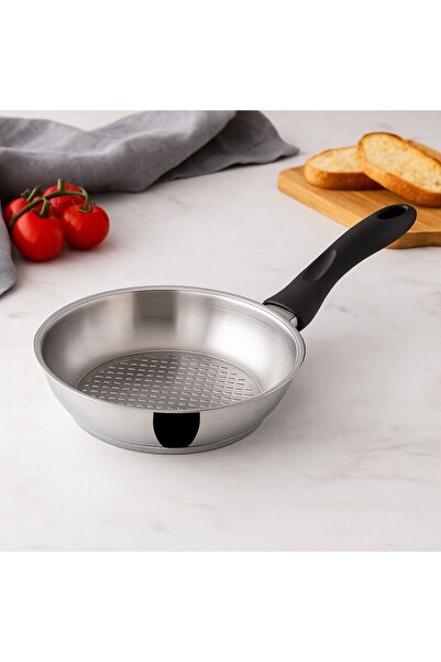 KAMPANYALI مقلاة جولسان 18 سم ستانلس ستيل – فولاذ 18/10، مقابض باكليت حمراء